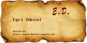 Egri Dániel névjegykártya